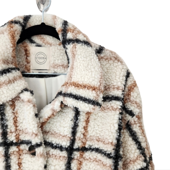 STOOSH Faux Shearling Teddy Cardigan Large - Picture 3 of 6